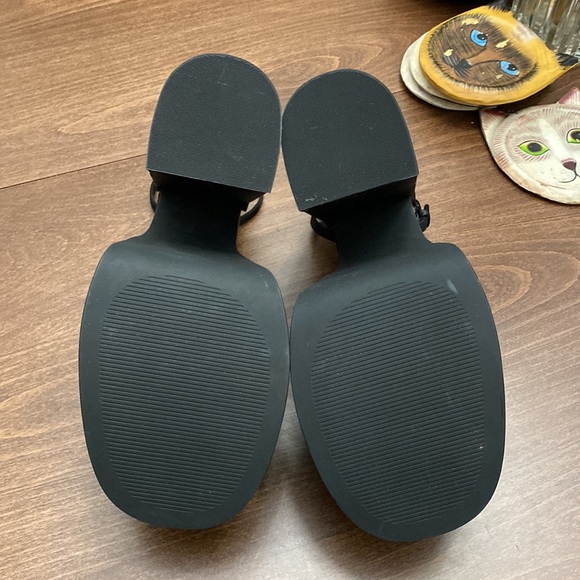 Steve Madden Charlize Satin Platform Heels with Ankle Strap in Black - Picture 8 of 11